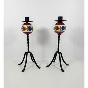 Jim Shore Multicolor Floral Candle Holders